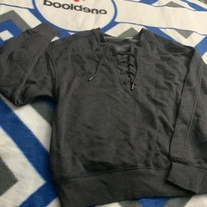 Womens lace up sweater